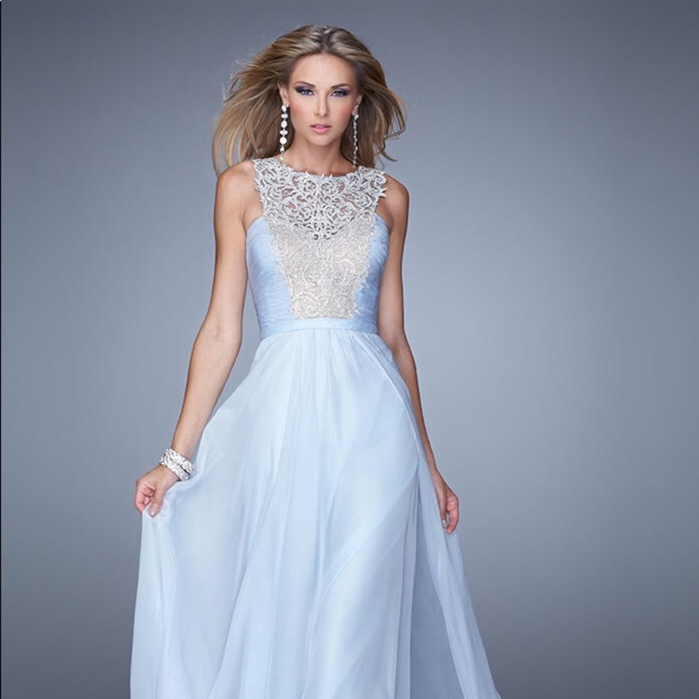 NEW La Femme Powder Blue Prom Dress